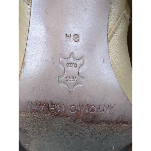 ANTONIO MELANI Women 8 Knee High RARE Camel Leather Boots 70's style Vintage - Picture 13 of 15